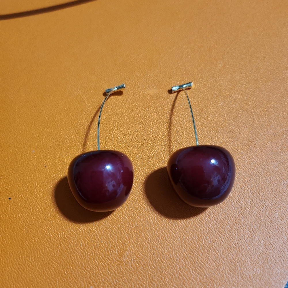 Cherry Red Dangle Earrings